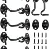 BXUYAOXMC Eye Hook Latch Black Stainless Steel Door Lock-0
