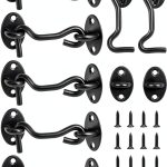 BXUYAOXMC Eye Hook Latch Black Stainless Steel Door Lock-0
