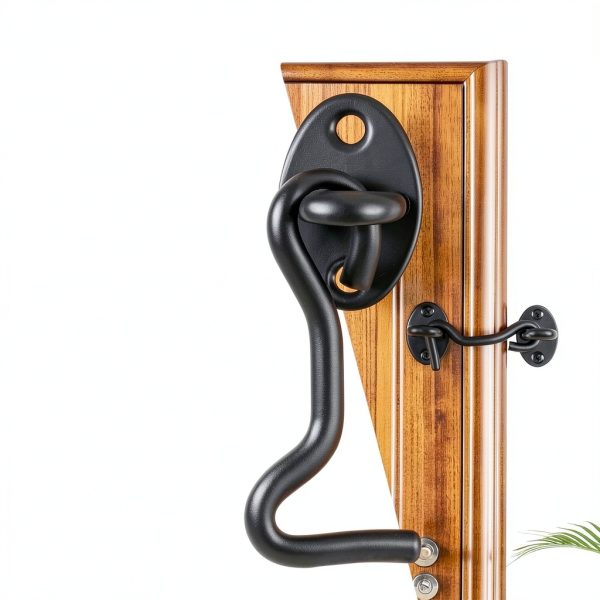 BXUYAOXMC Eye Hook Latch Black Stainless Steel Door Lock-2