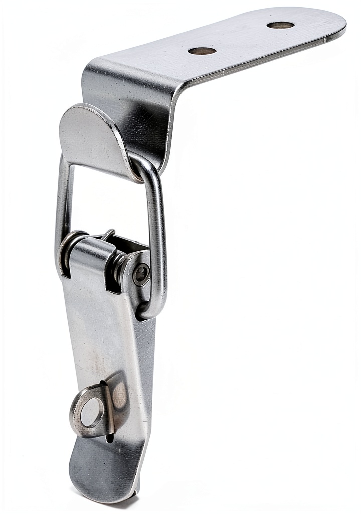 Installing Stainless Steel Hook Latch Startbuymore Secure Tension Lock on a wooden desk