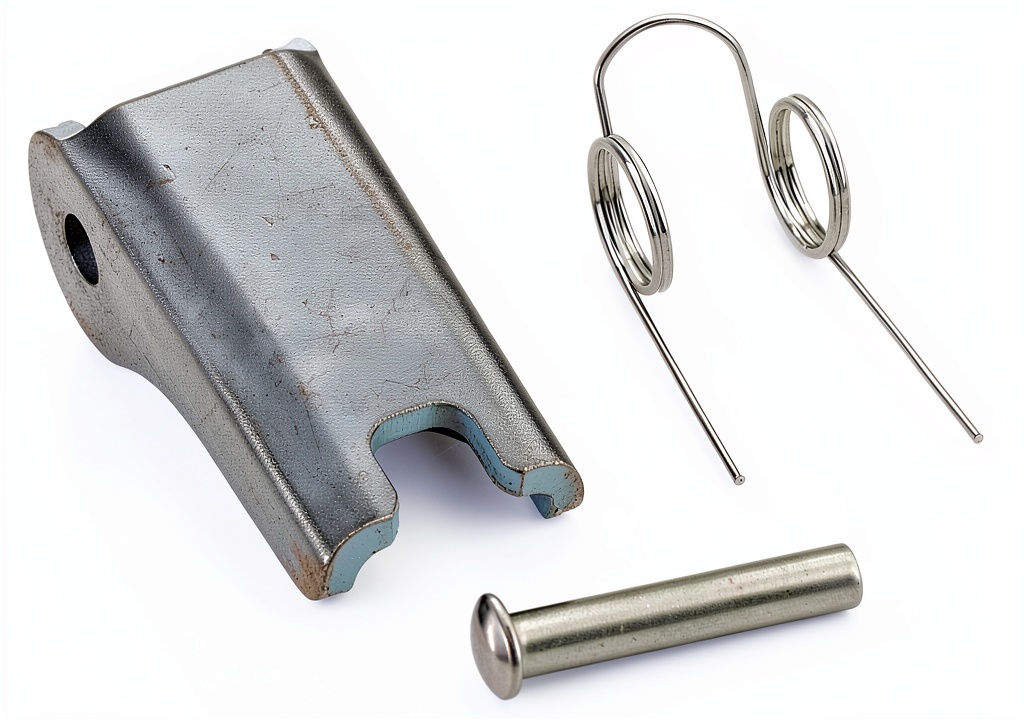 All Material Handling Hook Latch Kit components displayed on a workbench