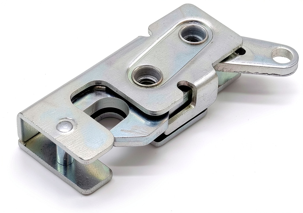 Installing SENMIAO Stainless Steel Rotary Latch Hook Industrial on a metal enclosure