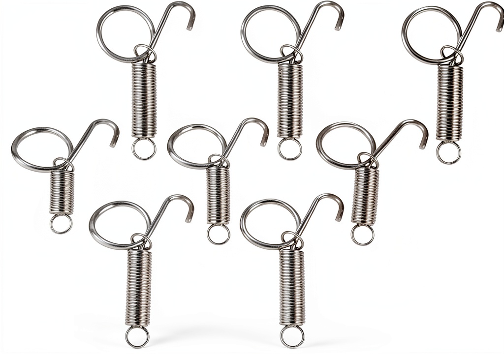 'Yuomeaz spring latch hooks installed on a rabbit cage door'