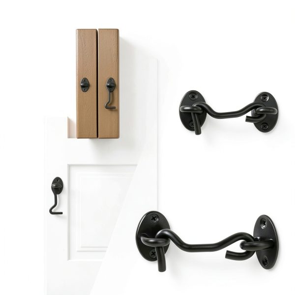 BXUYAOXMC Eye Hook Latch Black Stainless Steel Door Lock-4