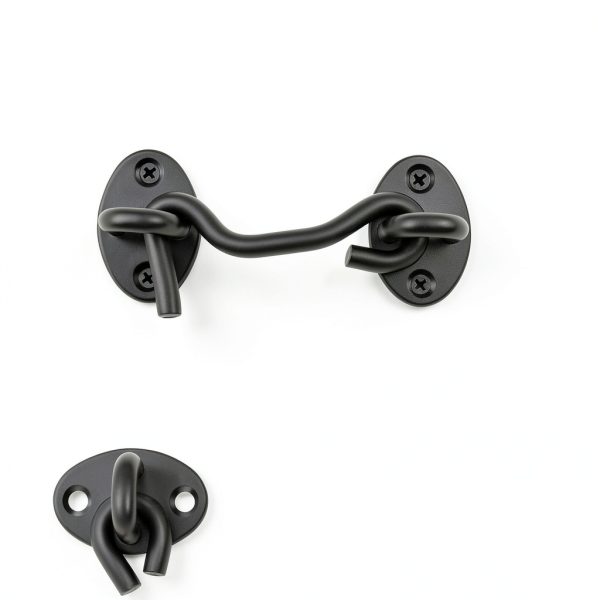 BXUYAOXMC Eye Hook Latch Black Stainless Steel Door Lock-1