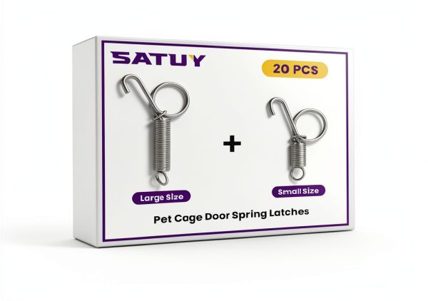 SATUY Spring Latch Hook Pet Cage Door Secure Galvanized-0