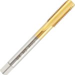 Metric M8 X 1.25 HSS Ti-Coated Straight Flute Thread Tap, M8 X 1.25mm Titanium Coated Thread Machine Tap Right Hand-0