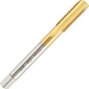 Metric M8 X 1.25 HSS Ti-Coated Straight Flute Thread Tap, M8 X 1.25mm Titanium Coated Thread Machine Tap Right Hand-0