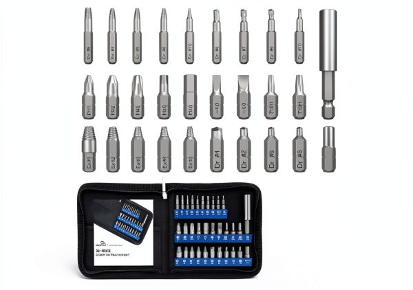 Damaged Screw Extractor Set STREBITO 32PCS with Magnetic Shaft-0