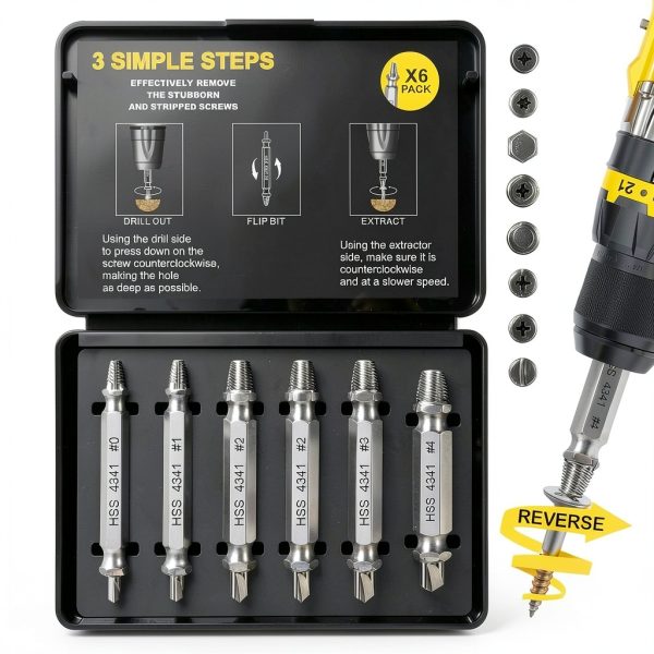 CASEKEY Screw Extractor Set for Men Valentine Father Day Gift Steel-0