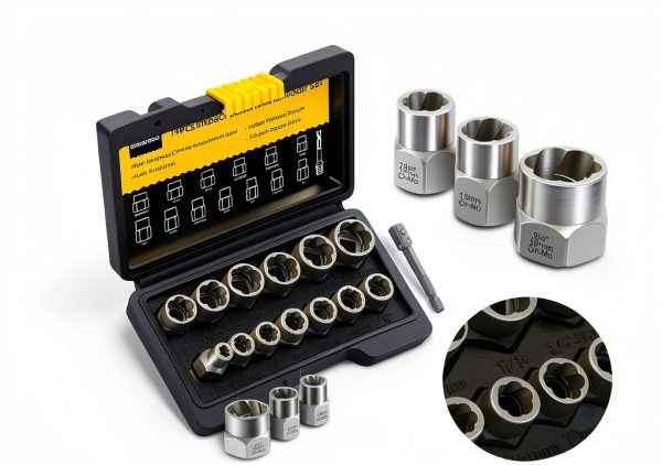 Bolt Extractor Kit, 14 PCS Impact Bolt & Nut Remover Set with 3/8 Inch Adapter, Upgrade Stripped Bolt Extractor Socket Set with Portable Tool Box, Easy Out for Rusted, Damaged, Round Bolt Nuts Screws-4