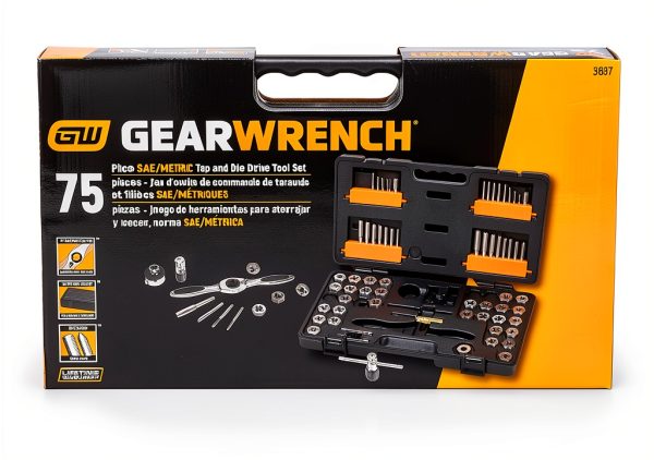 GEARWRENCH 77 Piece SAE/Metric Ratcheting Tap and Die Set -3887-4