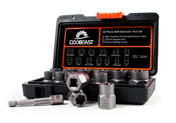 Bolt Extractor 13Pcs Set with 3/8" Adapter by Coobeast Black-4