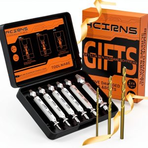Damaged Screw Extractor Set ACIRNS 9-Piece Tool with Carbide HSS White-0