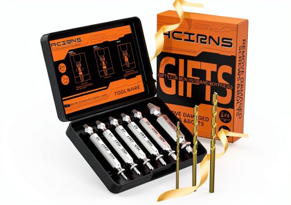 Damaged Screw Extractor Set ACIRNS 9-Piece Tool with Carbide HSS White-0