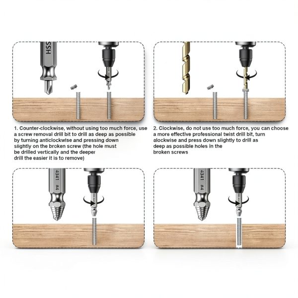 Damaged Screw Extractor Set ACIRNS 9-Piece Tool with Carbide HSS White-2